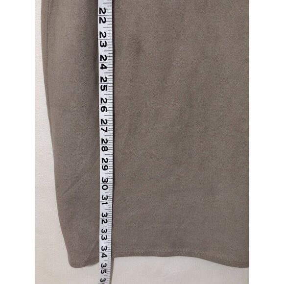 Philosophy Faux Suede Sheath Dress Womens 6 Tan Sleeveless Stretch Night Out - Picture 6 of 8